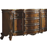 69" Honey Oak Manufactured Wood Five Drawer Standard Dresser