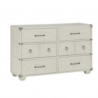 54" Gray Finish Manufactured Wood Six Drawer Standard Dresser