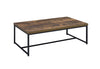 47" Black And Weathered Oak Manufactured Wood And Metal Rectangular Coffee Table