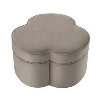 28" Taupe Velvet Specialty Cocktail Ottoman