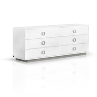 63" White Solid And Manufactured Wood Six Drawer Standard Dresser
