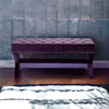 45" Plum And Purple Upholstered Velvet Bench