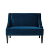 45" Navy Blue And Brown Upholstered Velvet Bench