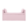 53" Light Pink And Black Upholstered Linen Bench