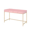 47" Pink And Gold Glam Rectangular Writing Desk With Two Drawers