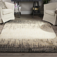 8' X 11' Brown Abstract Ombre Area Rug