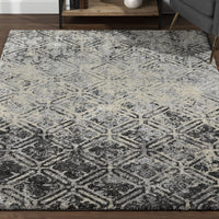 5' X 8' Grey Diamond Area Rug