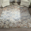 3' X 5' Brown Light Blue And Gray Distressed Diamond Area Rug