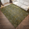 5' X 8' Black and Gold Leopard Print Shag Handmade Non Skid Area Rug