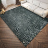 5' X 8' Black and Gray Leopard Print Shag Handmade Non Skid Area Rug