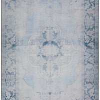 3' X 5' Blue Oriental Distressed Non Skid Area Rug