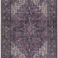 3' X 5' Purple Oriental Distressed Non Skid Area Rug