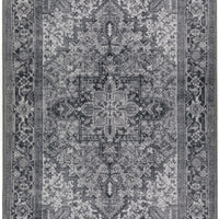 3' X 5' Grey Oriental Distressed Non Skid Area Rug