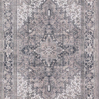 2' X 8' Brown Oriental Distressed Non Skid Runner Rug