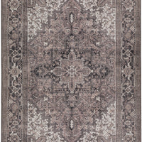 8' X 10' Brown Oriental Distressed Non Skid Area Rug