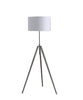 64" Chrome Adjustable Tripod Floor Lamp With White Shade