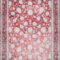 9' X 13' Red Oriental Distressed Non Skid Area Rug