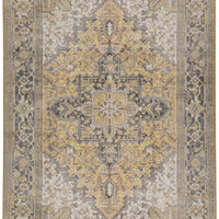 9' X 13' Gold Oriental Distressed Non Skid Area Rug