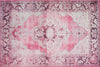 2' X 3' Pink Oriental Distressed Non Skid Area Rug