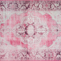 2' X 3' Pink Oriental Distressed Non Skid Area Rug