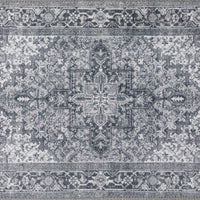 2' X 3' Grey Oriental Distressed Non Skid Area Rug