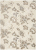 9' X 12' Beige Floral Stain Resistant Non Skid Area Rug