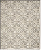 9' X 12' Ivory And Grey Fleur De Lis Stain Resistant Non Skid Area Rug