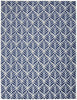 9' X 12' Blue Floral Stain Resistant Non Skid Area Rug