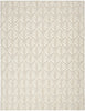 9' X 12' Ivory And Grey Floral Stain Resistant Non Skid Area Rug