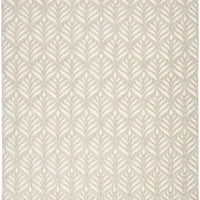 9' X 12' Ivory And Grey Floral Stain Resistant Non Skid Area Rug