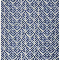 7' X 10' Blue Floral Stain Resistant Non Skid Area Rug