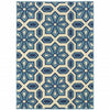 9' X 13' Ivory Geometric Stain Resistant Indoor Outdoor Area Rug