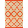 10' X 13' Sand Geometric Stain Resistant Indoor Outdoor Area Rug