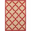 8' X 11' Sand Geometric Stain Resistant Indoor Outdoor Area Rug