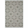 8' X 10' Grey Geometric Stain Resistant Indoor Outdoor Area Rug