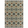 10' X 13' Grey Geometric Stain Resistant Indoor Outdoor Area Rug