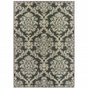 8' X 10' Grey Floral Stain Resistant Indoor Outdoor Area Rug