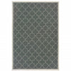 9' X 13' Grey Geometric Stain Resistant Indoor Outdoor Area Rug