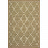 9' X 13' Tan Geometric Stain Resistant Indoor Outdoor Area Rug