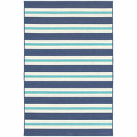 2' X 3' Blue Geometric Stain Resistant Indoor Outdoor Area Rug