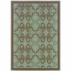 9' X 13' Blue Oriental Stain Resistant Indoor Outdoor Area Rug