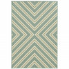 9' X 13' Blue Geometric Stain Resistant Indoor Outdoor Area Rug