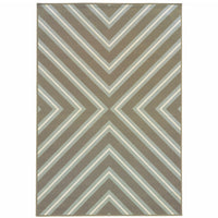 9' X 13' Grey Geometric Stain Resistant Indoor Outdoor Area Rug