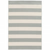 9' X 13' Grey Geometric Stain Resistant Indoor Outdoor Area Rug