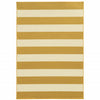 9' X 13' Gold Geometric Stain Resistant Indoor Outdoor Area Rug