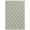 9' X 13' Grey Geometric Stain Resistant Indoor Outdoor Area Rug