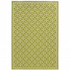 9' X 13' Green Geometric Stain Resistant Indoor Outdoor Area Rug