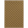 9' X 13' Brown Geometric Stain Resistant Indoor Outdoor Area Rug