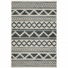 10' X 13' Beige Geometric Stain Resistant Indoor Outdoor Area Rug