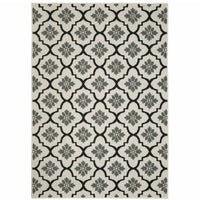 10' X 13' Beige Geometric Stain Resistant Indoor Outdoor Area Rug